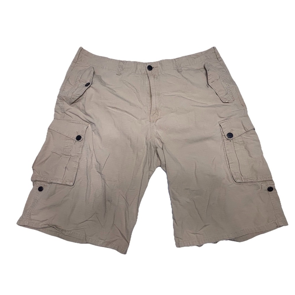 Rocawear Cargo Shorts Men's W42 Tan Ripstop Multi Pocket Utility Outdoor Work